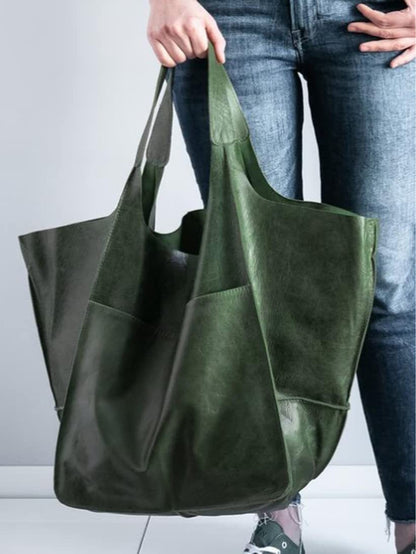 Bolso de hombro grande de piel suave y gran capacidad