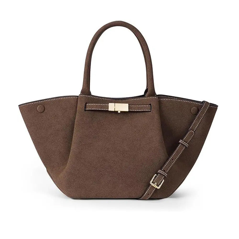 Bolso tote vintage versátil de efecto ante