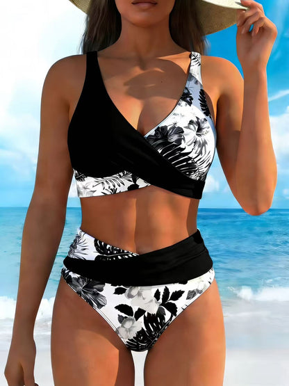 Bikini para mujer con estampado floral tropical