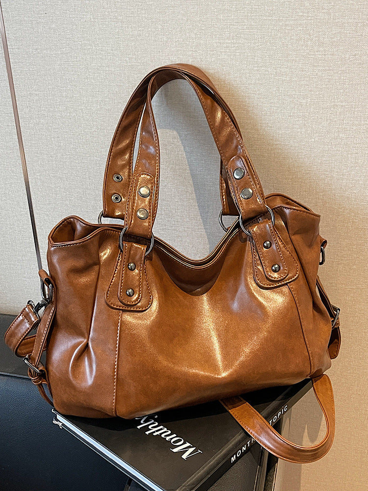 Bolso tote de hombro retro y casual