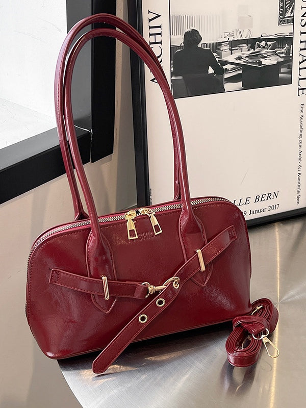 Bolso bandolera retro en forma de concha, de mano y de hombro