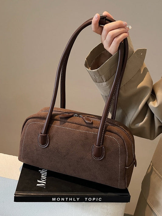 Bolso de hombro retro tipo almohada con acabado esmerilado