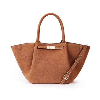 Bolso tote vintage versátil de efecto ante