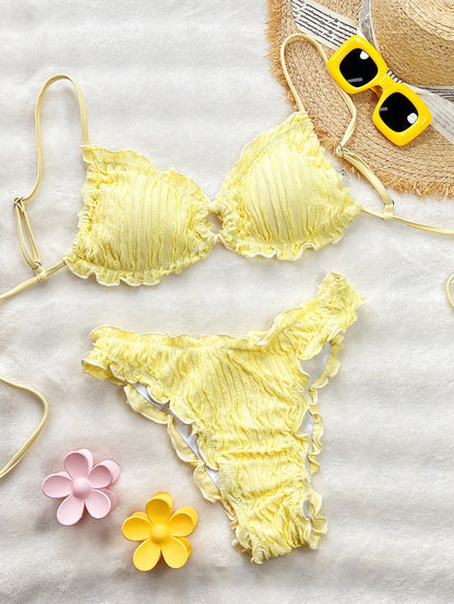 Bikini minimalista de encaje para la playa