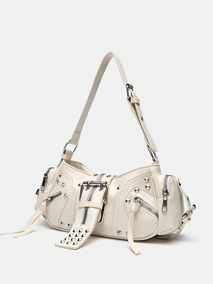 Bolso bandolera de hombro con tachuelas estilo motero