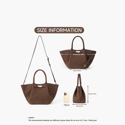 Bolso tote vintage versátil de efecto ante