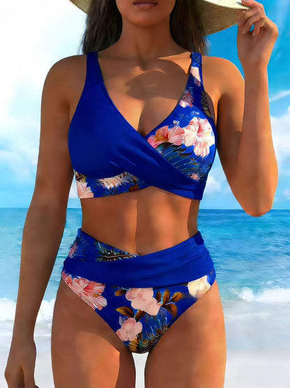 Bikini para mujer con estampado floral tropical
