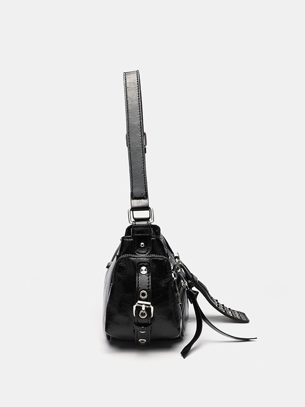 Bolso bandolera de hombro con tachuelas estilo motero