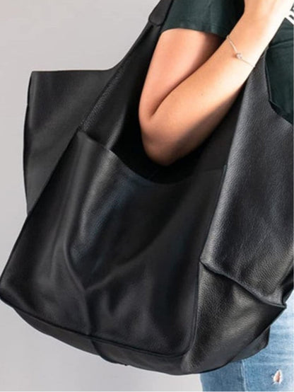 Bolso de hombro grande de piel suave y gran capacidad