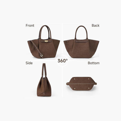 Bolso tote vintage versátil de efecto ante