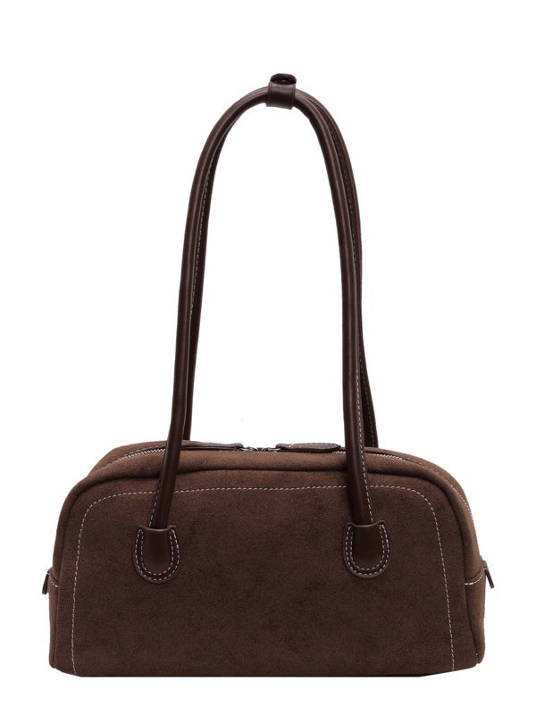 Bolso de hombro retro tipo almohada con acabado esmerilado