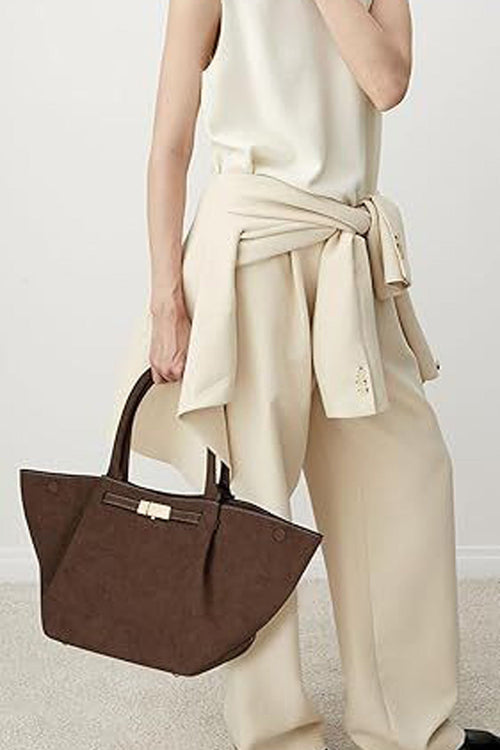 Bolso tote vintage versátil de efecto ante