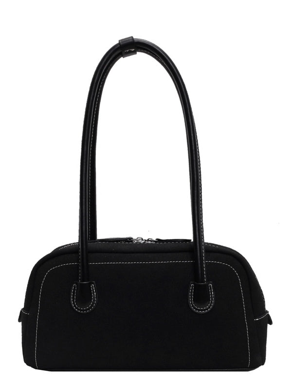 Bolso de hombro retro tipo almohada con acabado esmerilado