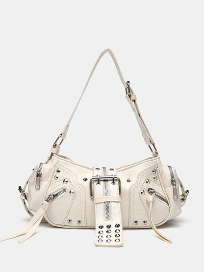 Bolso bandolera de hombro con tachuelas estilo motero