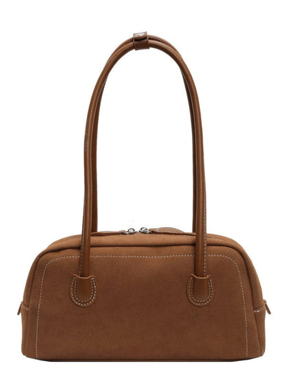 Bolso de hombro retro tipo almohada con acabado esmerilado