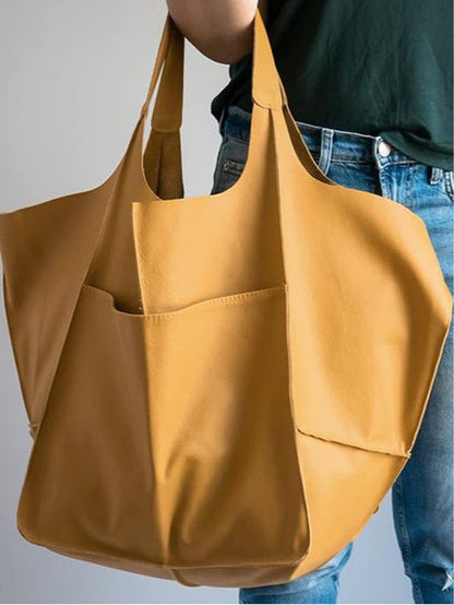 Bolso de hombro grande de piel suave y gran capacidad