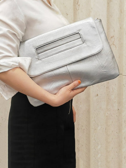 Bolso clutch magnético de gran capacidad con correa bandolera