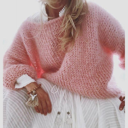 Jersey casual de mohair calado