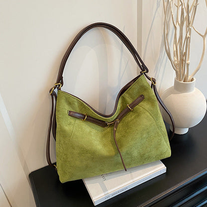 Bolso bandolera de hombro vintage de ante multifuncional