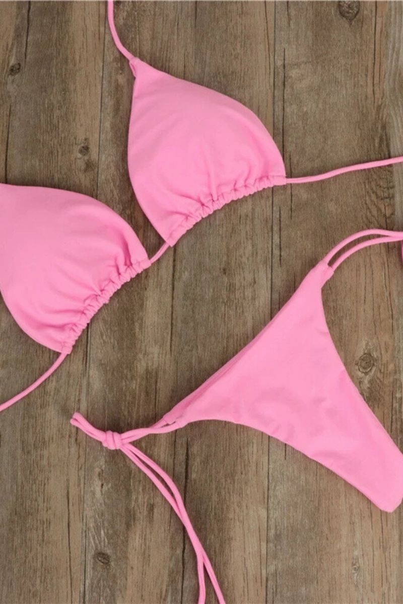 Bikini de dos piezas ajustable con cordones