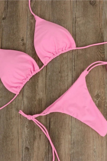 Bikini de dos piezas ajustable con cordones
