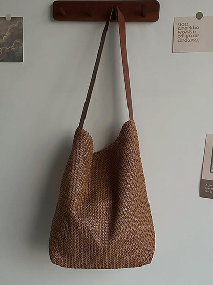 Bolso tote de hombro de paja para vacaciones