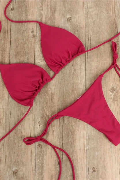 Bikini de dos piezas ajustable con cordones