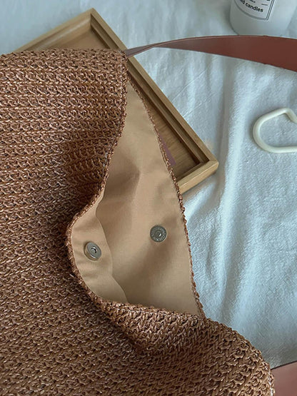 Bolso tote de hombro de paja para vacaciones