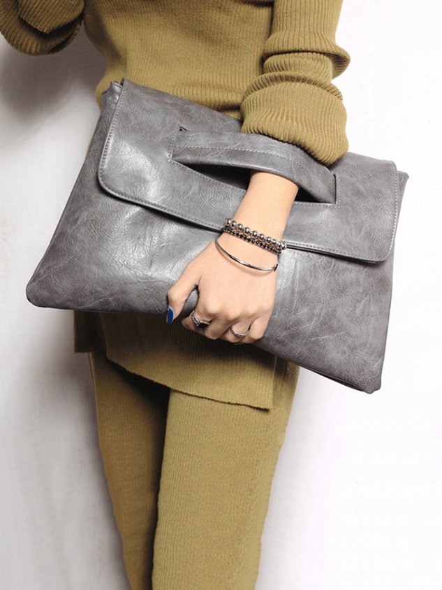 Bolso clutch magnético de gran capacidad con correa bandolera