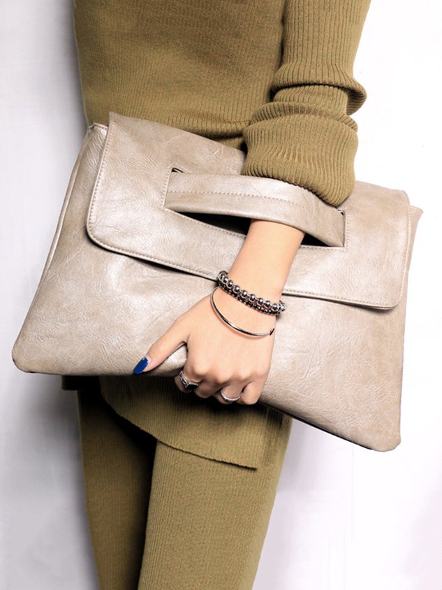 Bolso clutch magnético de gran capacidad con correa bandolera