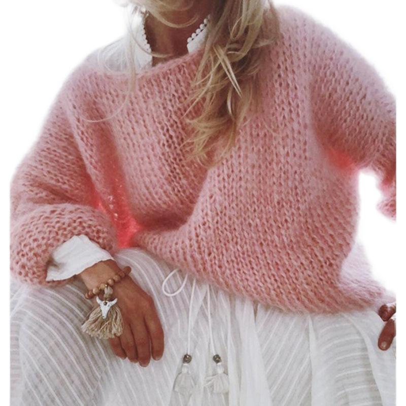 Jersey casual de mohair calado