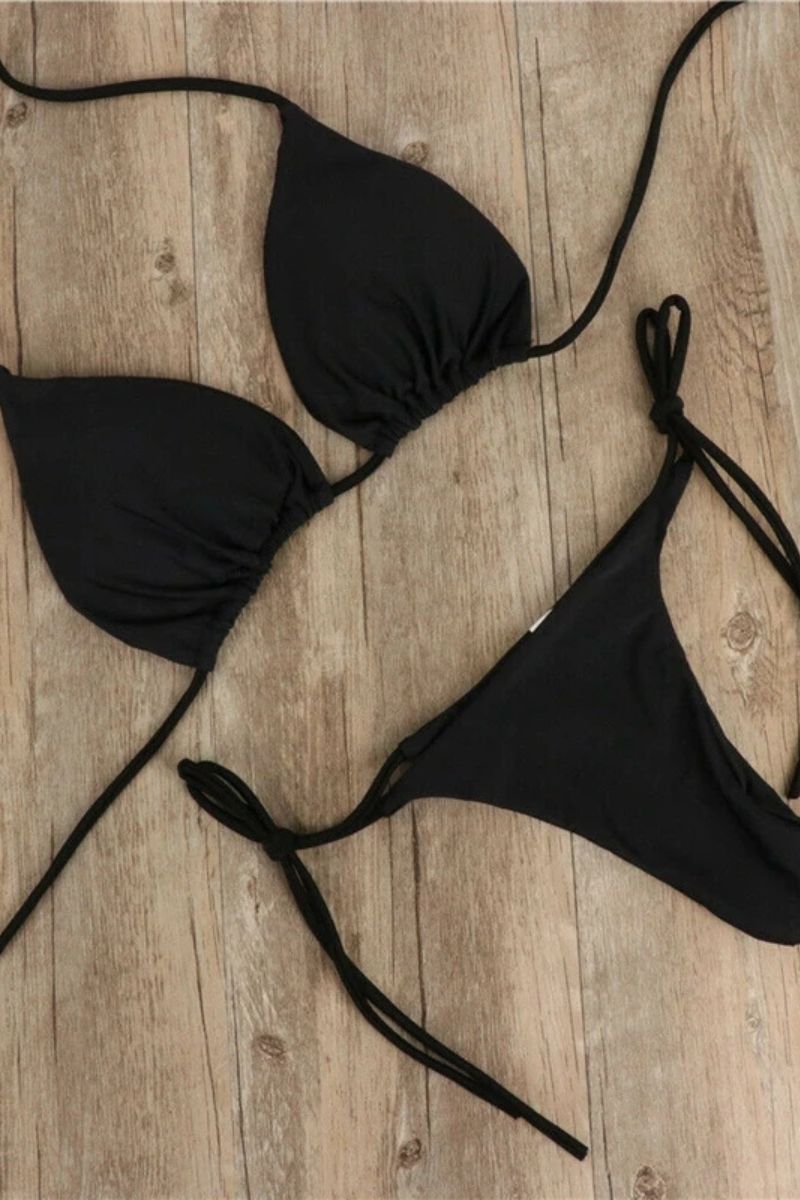 Bikini de dos piezas ajustable con cordones