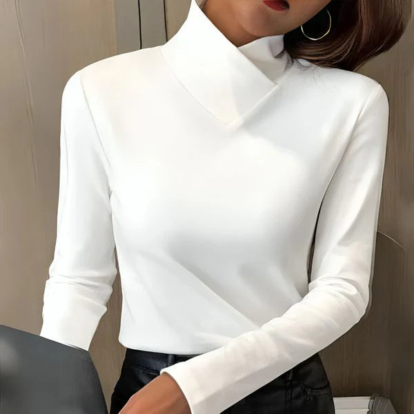 Camiseta térmica lisa de manga larga con forro polar de doble cara
