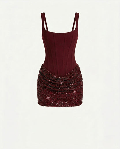Vestido Velvet Corset Mini