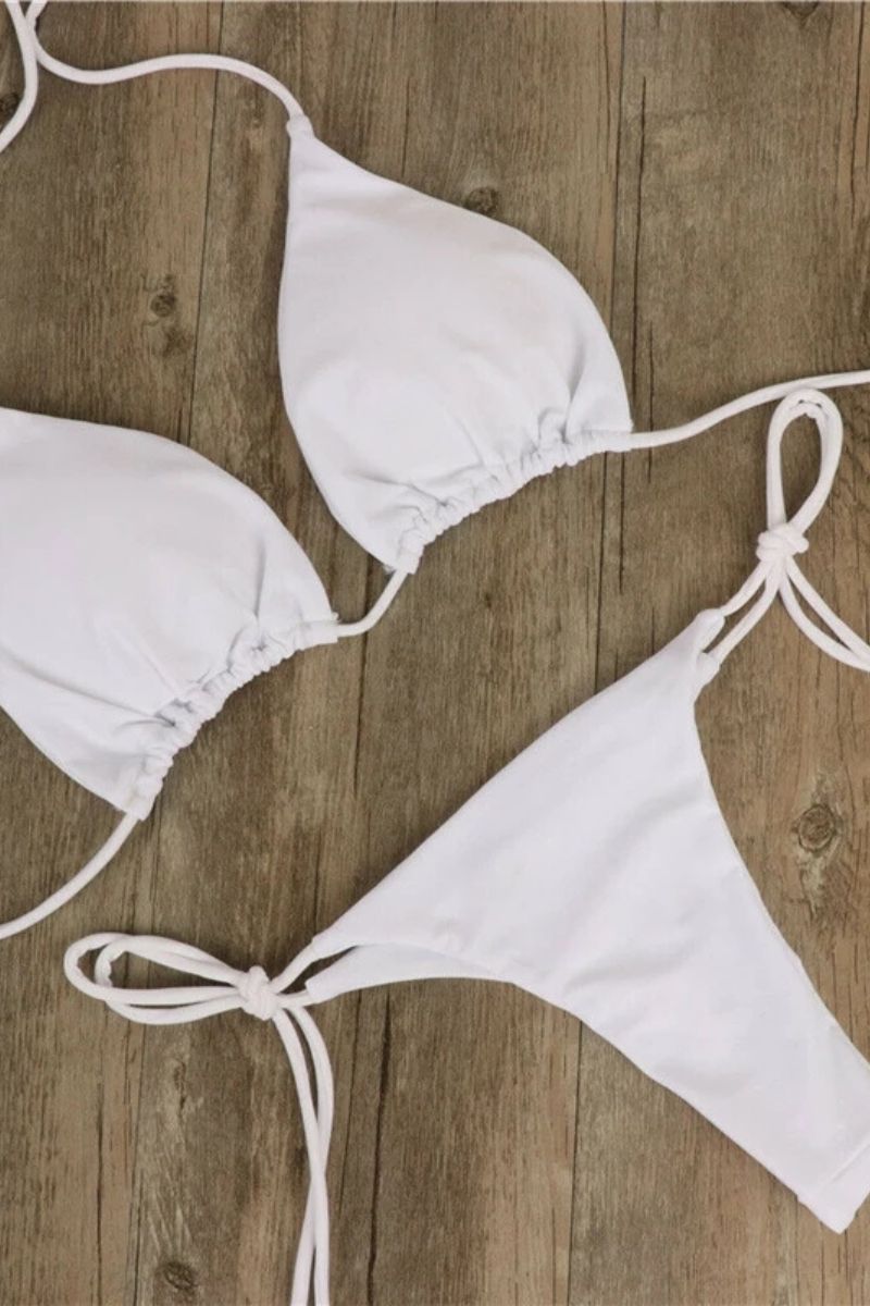 Bikini de dos piezas ajustable con cordones