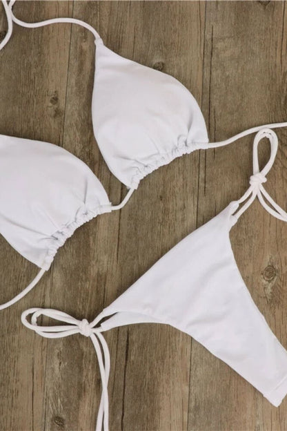 Bikini de dos piezas ajustable con cordones