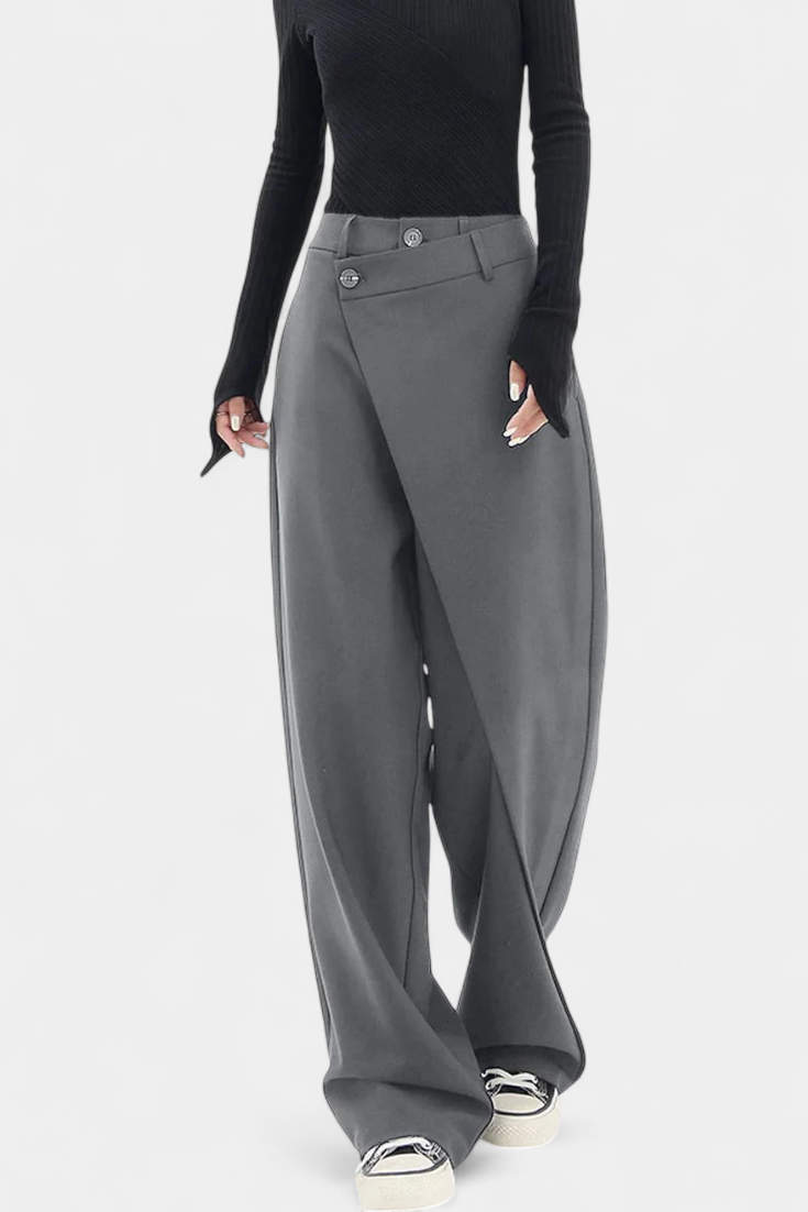 Oaklyn Pantalones Rectos con Drapado Moderno