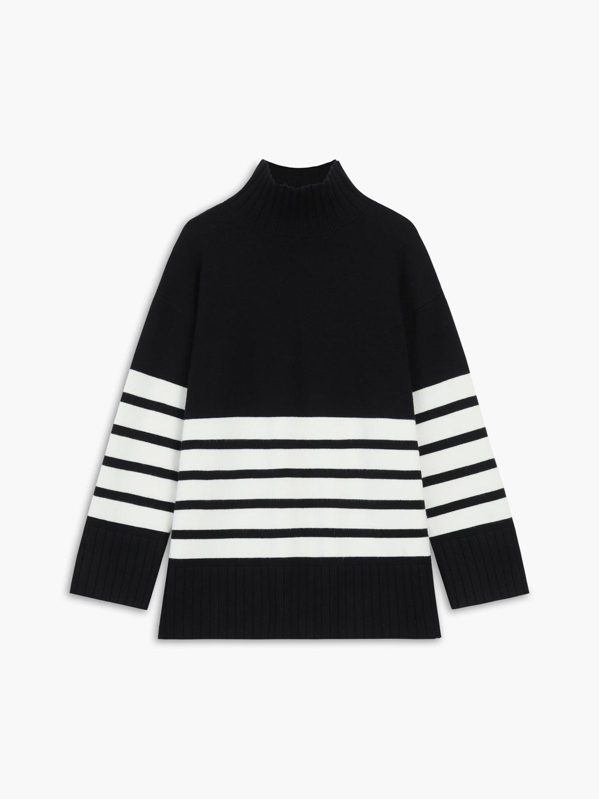 Jersey de rayas con cuello perkins Miss Paris