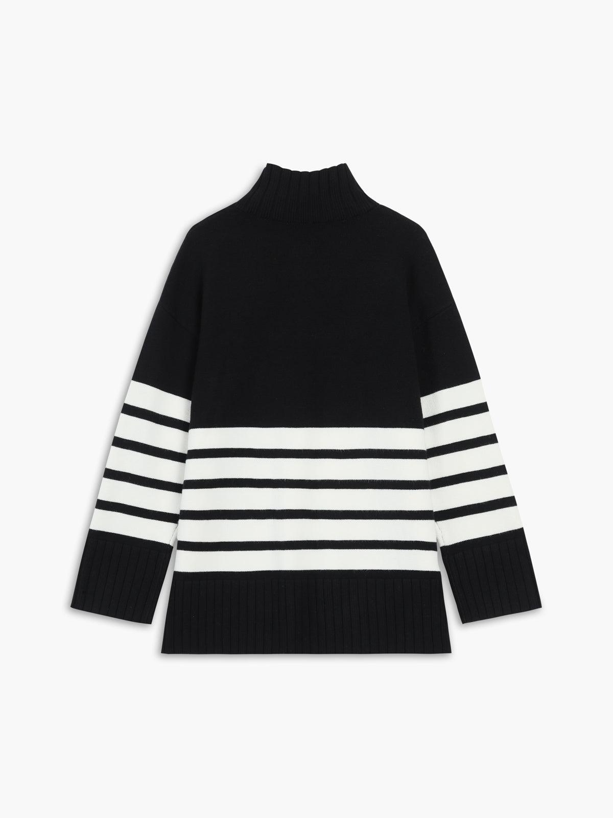 Jersey de rayas con cuello perkins Miss Paris