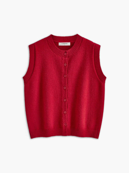 Chaleco de punto casual con botones