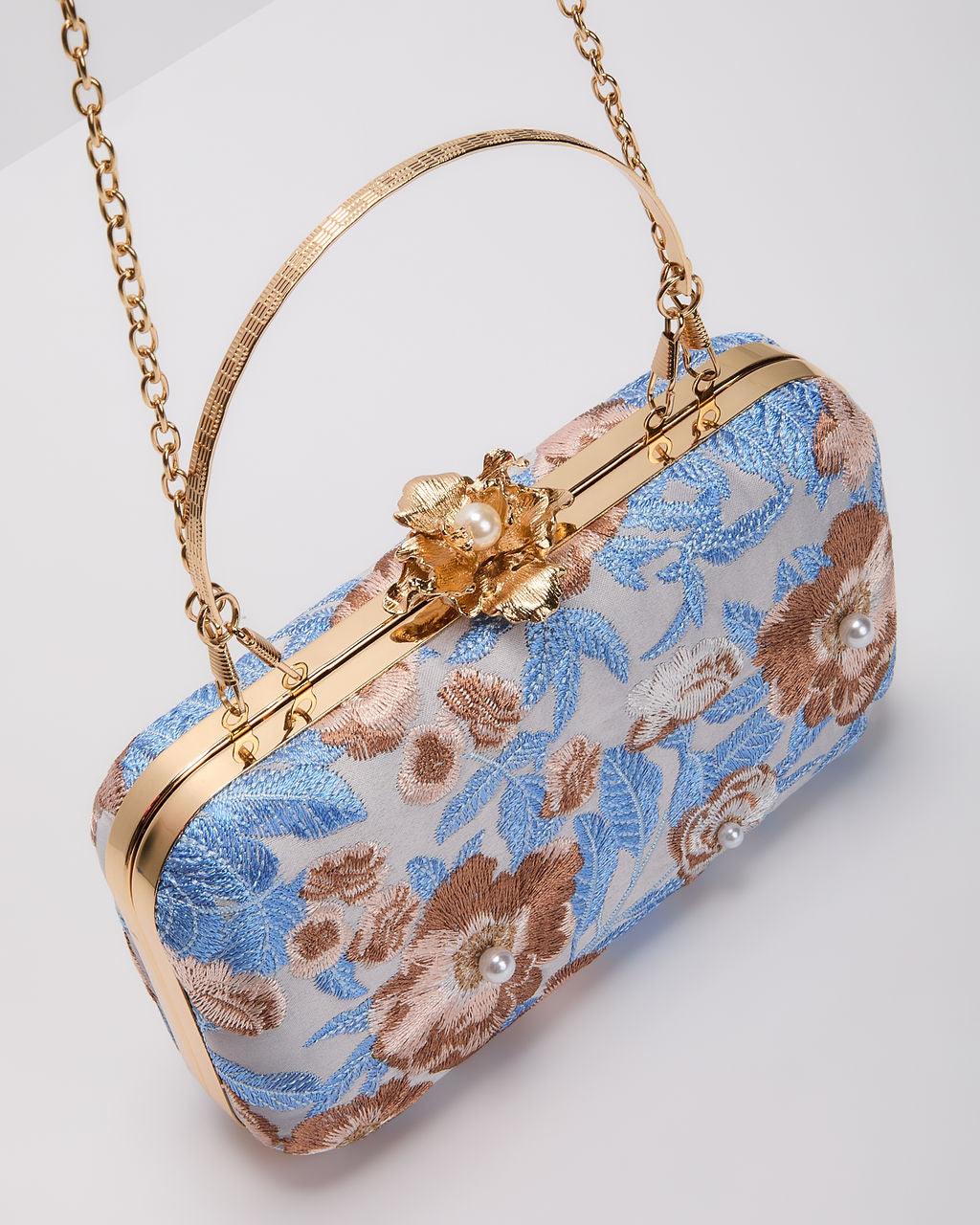 Clutch rígido bordado Freesia