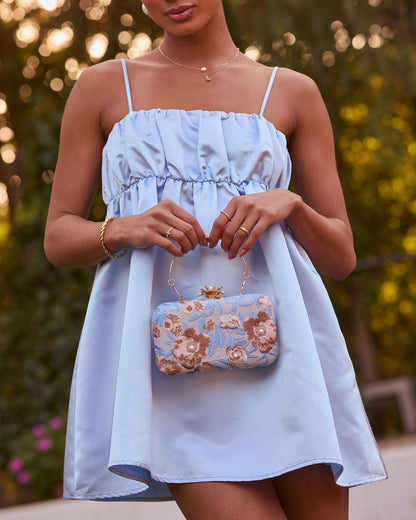 Clutch rígido bordado Freesia
