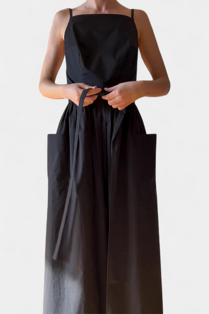 Dezi Vestido Largo Sin Tirantes con Cordones Laterales Ajustables