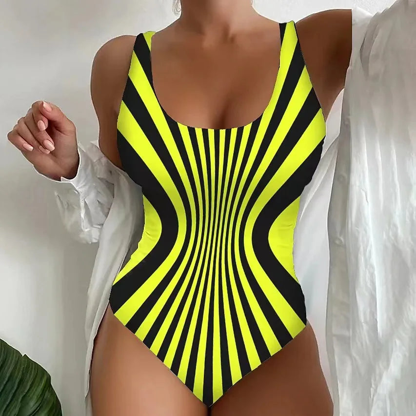 Bañador de una pieza con estampado 3D