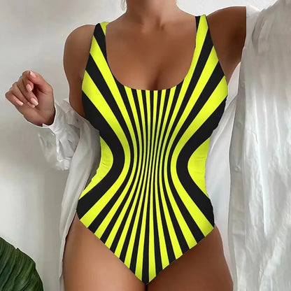 Bañador de una pieza con estampado 3D