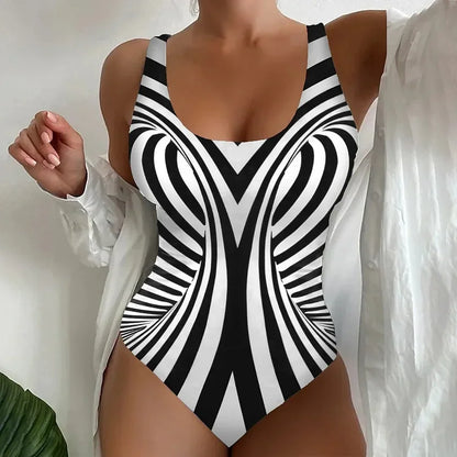 Bañador de una pieza con estampado 3D