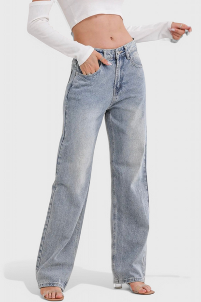 Roxy Jeans Vintage Desgastados de Cintura Alta
