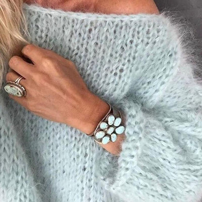 Jersey casual de mohair calado