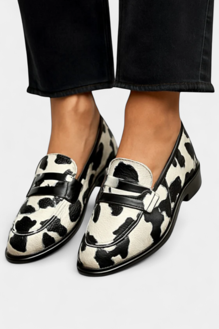 Victoria Loafers Estampada de Estilo Urbano